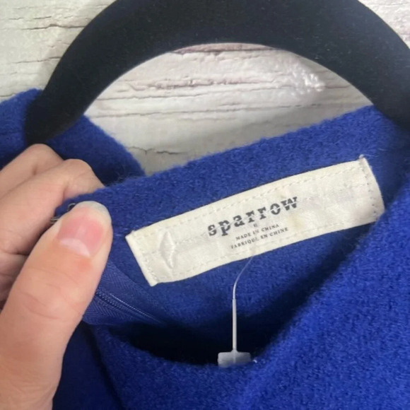 Anthropologie Sparrow large  Wool Blue Peplum Dress size large - Picture 4 of 9